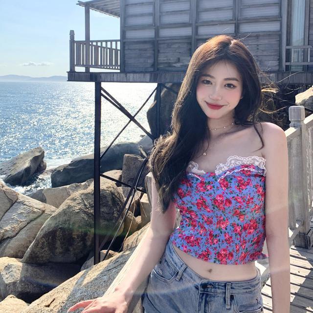 Áo Ống Dáng Ngắn In Hoa Thời Trang Mùa Hè Quyến Rũ Cho Nữ