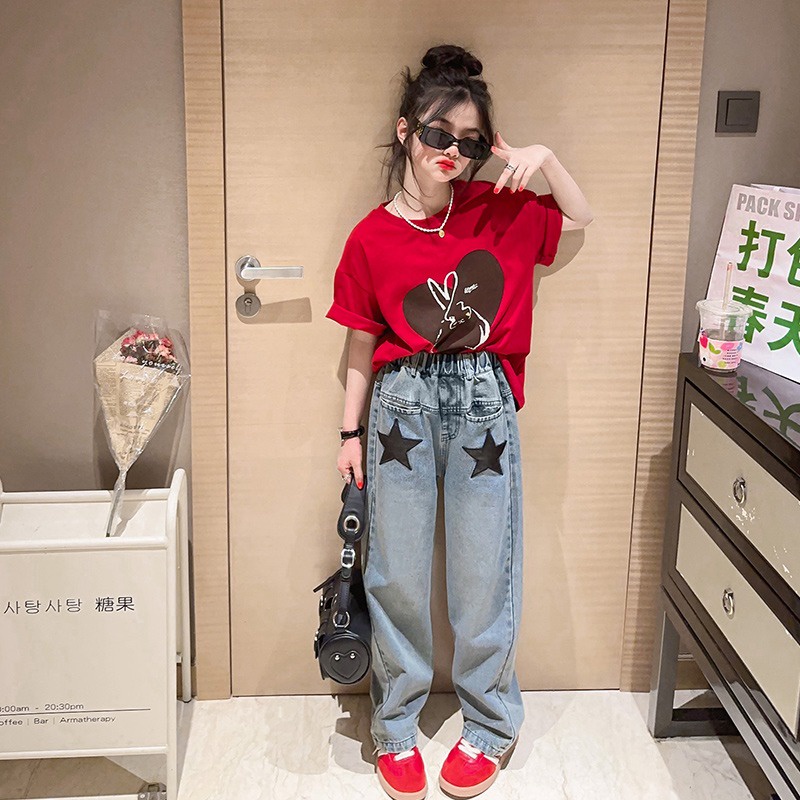 Áo Thun 100% Cotton Tay Ngắn Dáng Rộng Unisex Mới Cho Bé Từ 2-13 Tuổi