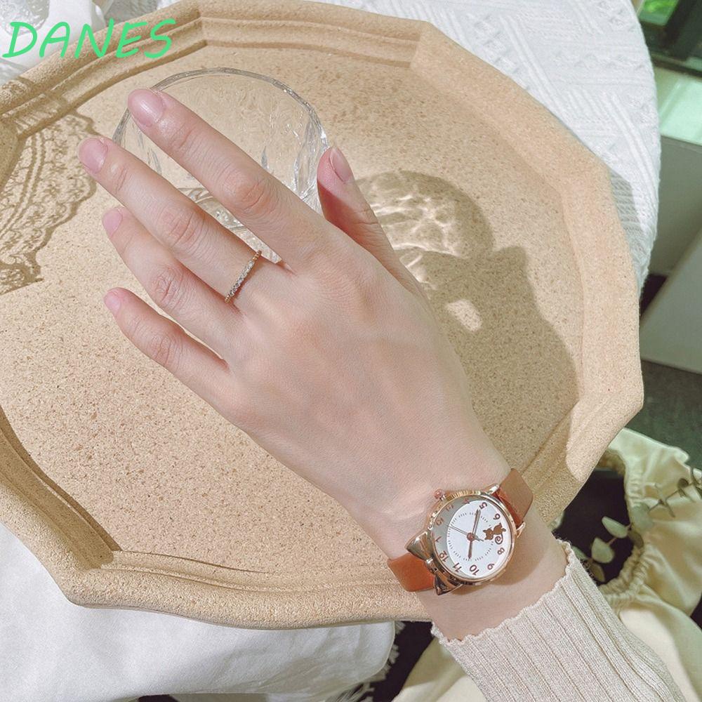 DANES Đồng Hồ Đeo Tay Điện Tử Dây Da PU Phát Quang Thanh Lịch Dành Cho Nữ