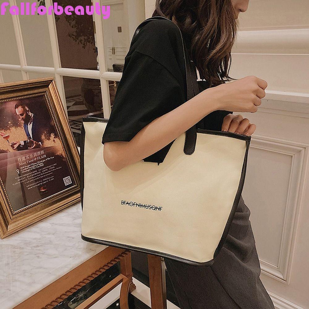 FALLFORBEAUTY Túi Xách Vải Canvas Đựng Đồ Đa Năng Tiện Dụng