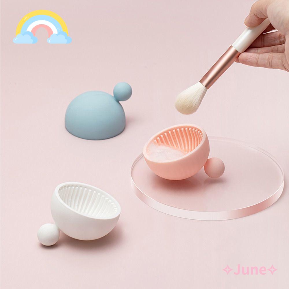 JUNE Dụng Cụ Silicone Vệ Sinh Cọ Trang Điểm Nhanh Chóng Không Làm Đau