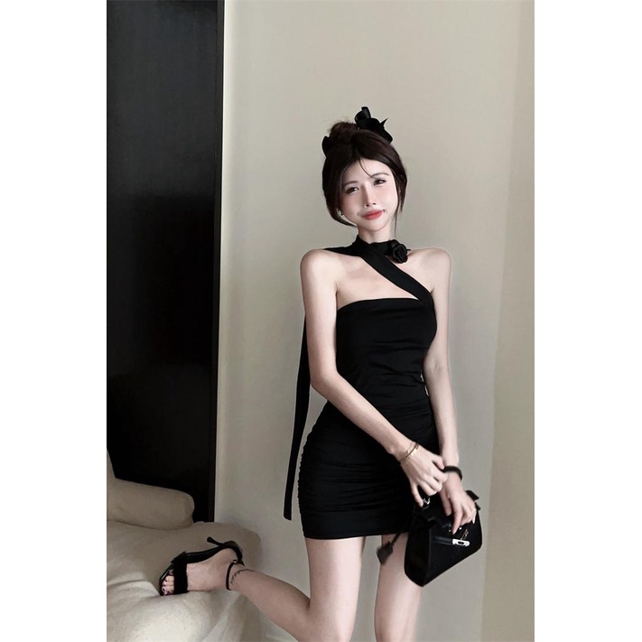 Đầm Ôm Dáng Cúp Ngực Xếp Ly Kiểu Hồng Kông Gợi Cảm Cho Nữ