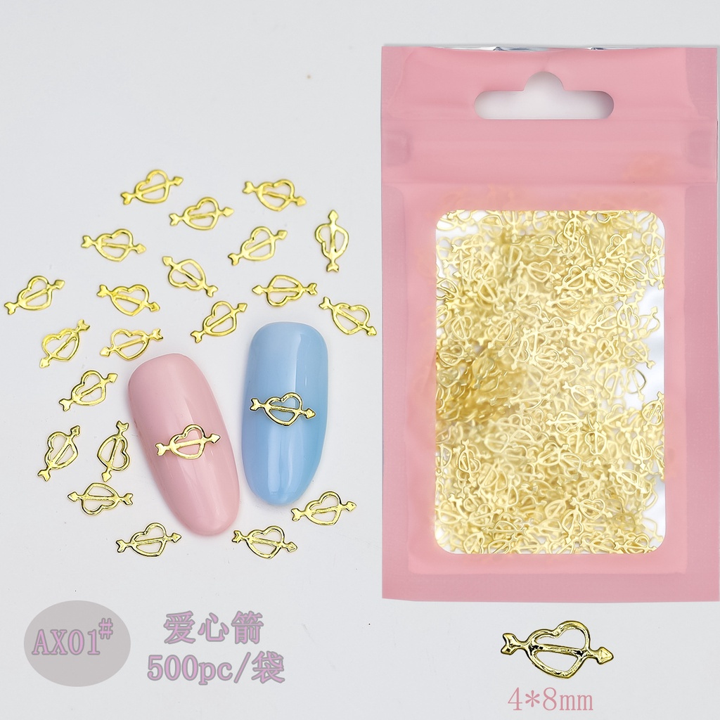 Bộ 500 / 1000 Đinh Tán Kim Loại Hình Bán Nguyệt / Tròn / Ngôi Sao / Mặt Trăng / Vòng Tròn Trang Sức DIY