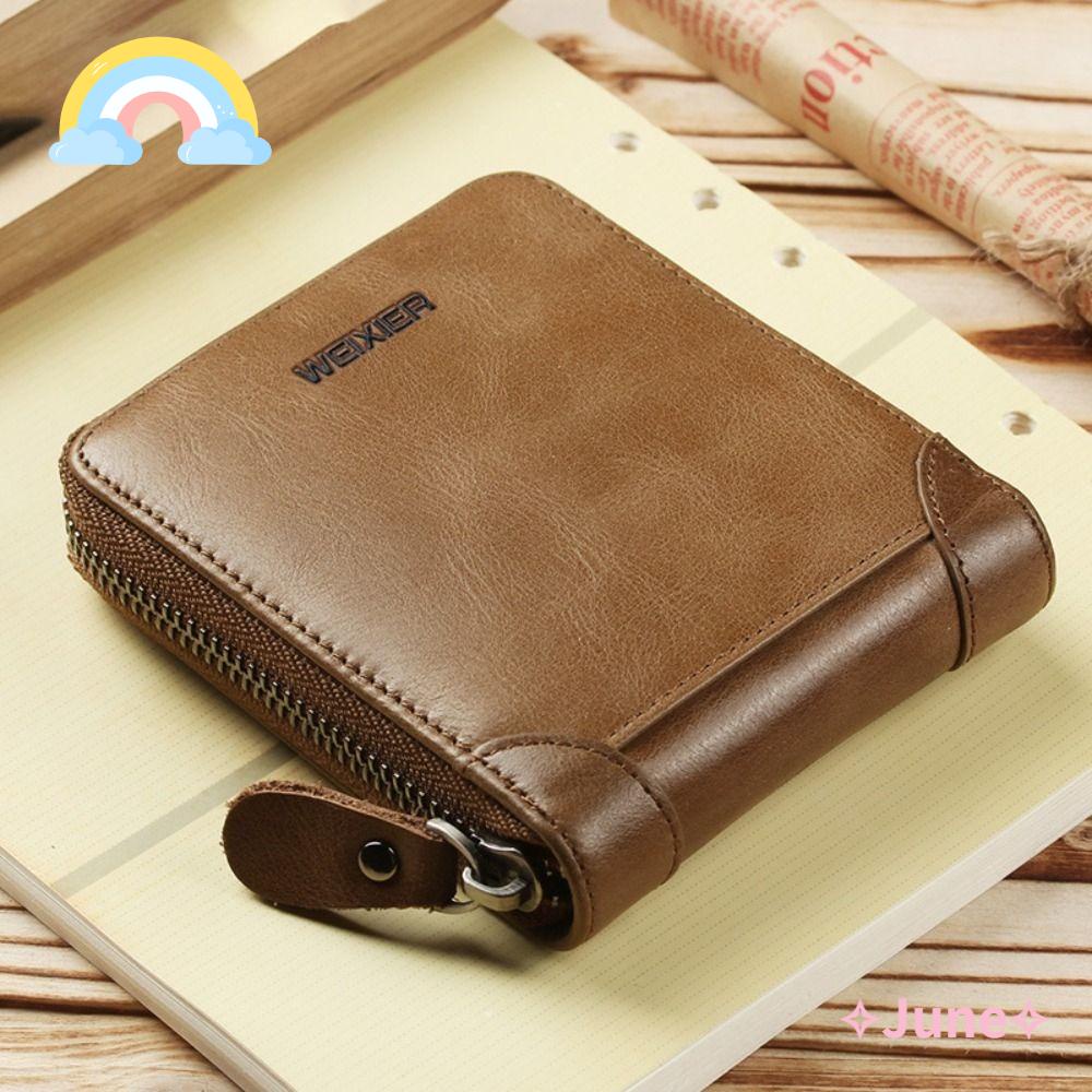 JUNE Ví Da Thật Đựng Thẻ Thời Trang 2023 Cá Tính Cho Nam