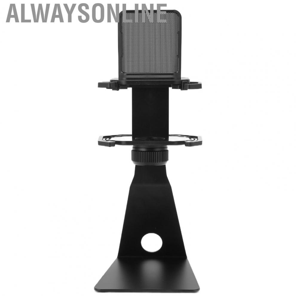 Alwaysonline Microphone Table Mount  Desktop Universal Mic Bracket Clamp Stable for Singing Recording
