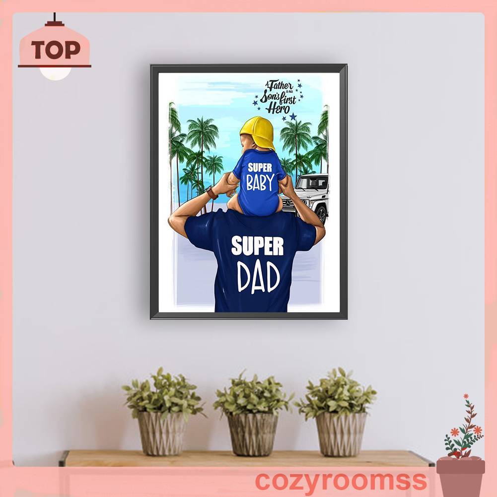 Tranh Đính Đá Kim Cương Toàn Bộ 5D DIY Hình Vẽ Ngày Của Cha Trang Trí Nhà Cửa