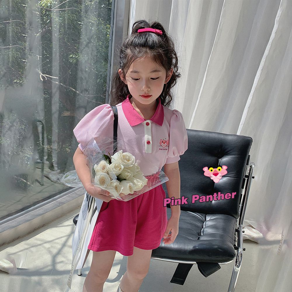 Bộ Áo Thun polo Tay Ngắn Kèm Quần Ngắn Thời Trang Mùa Hè Cho Bé Gái