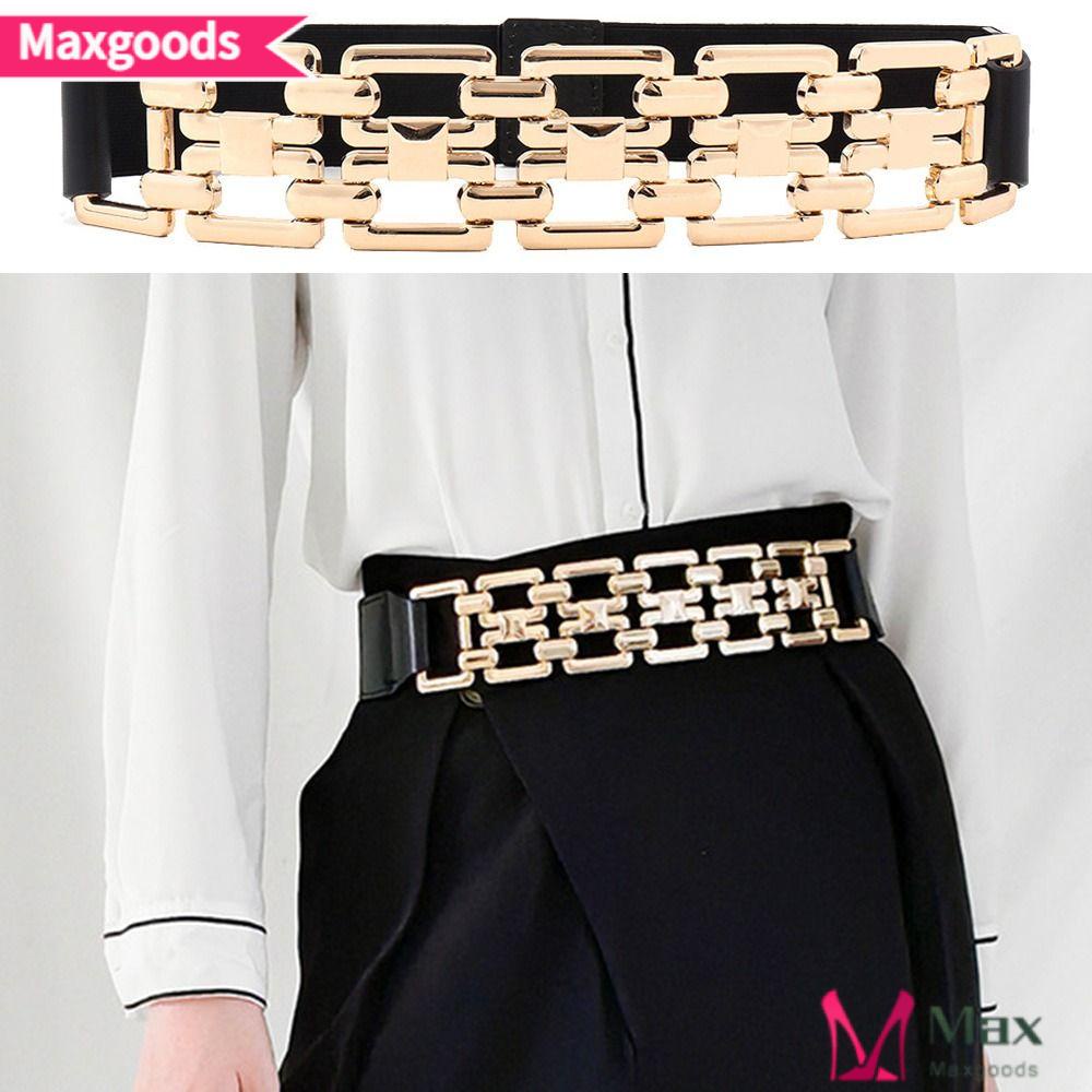 MAXG Thắt Lưng Dây Xích Vàng Co Giãn Thời Trang