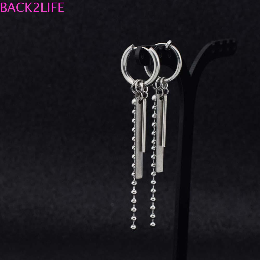 BACK2LIFE Khuyên Tai Dây Xích Dài Phong Cách Punk Hàn Quốc Cá Tính Dành Cho Nam Nữ