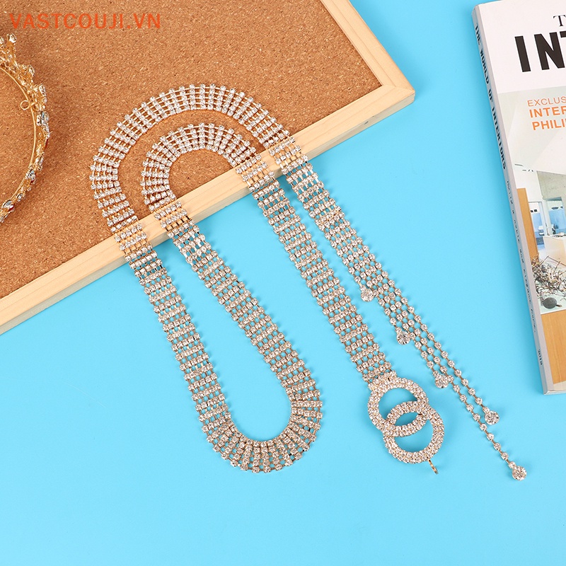 Thắt Lưng Đính Kim Cương Pha Lê Nước VASTJI Thời Trang Cho Nữ