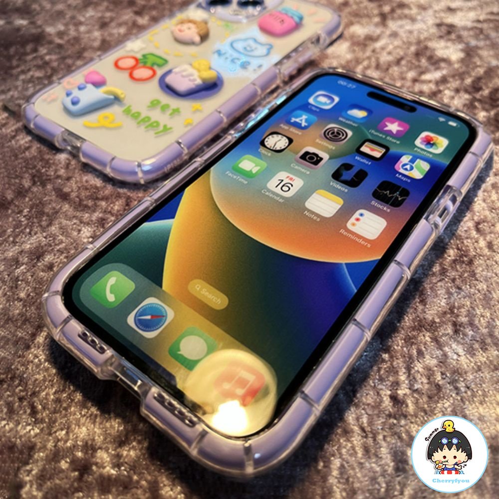 Ốp Điện Thoại TPU Mềm Chống Sốc Viền Dày Hình Búp Bê 3D Màu Dạ Quang Cho IPhone 14 11 13 12 Pro Max XS XR 8 7 Plus