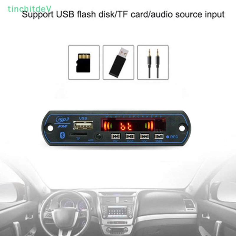 Bảng Mạch Giải Mã Âm Thanh MP3 12V Bluetooth Không Dây USB TF FM Radio Kèm Điều Khiển Từ Xa Cho Xe Hơi