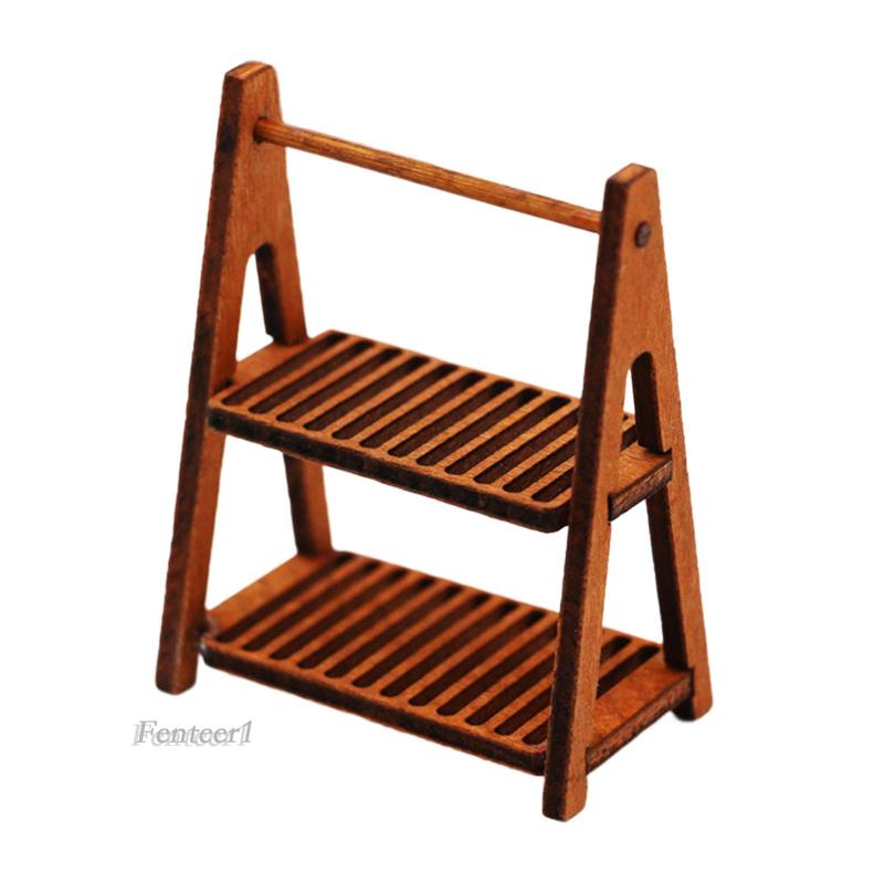 [Fenteer1] Kệ Đựng Bánh Mì / Thức Ăn mini Màu Nâu Đậm DIY