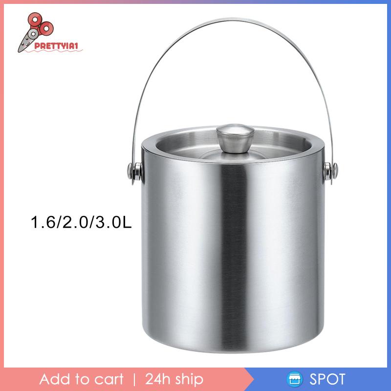 Xô Đựng Đá Giữ Nhiệt Bằng Thép Không Gỉ Hai Lớp Prettyia1 1.6L