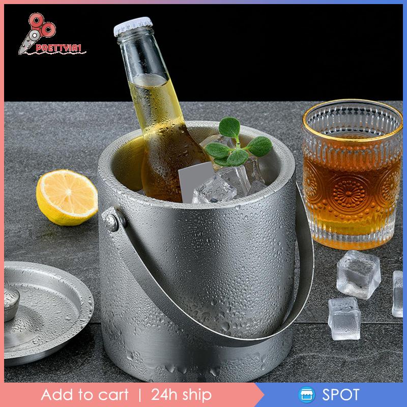 Xô Đựng Đá Giữ Nhiệt Bằng Thép Không Gỉ Hai Lớp Prettyia1 1.6L