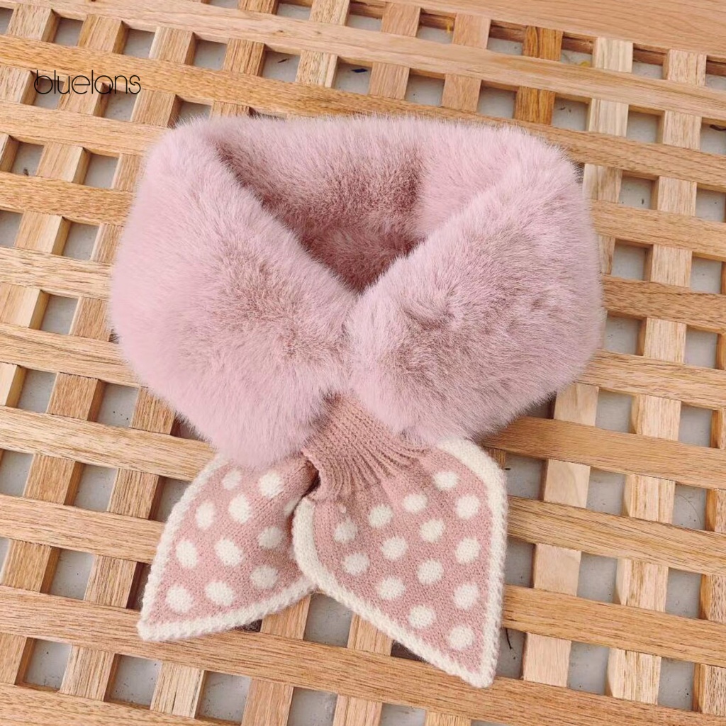 Bluelans Khăn Choàng Cổ Siêu Mềm Giữ Ấm Mùa Đông Họa Tiết Chấm Bi Ngọt Ngào Cho Bé Gái Mặc Hàng Ngày