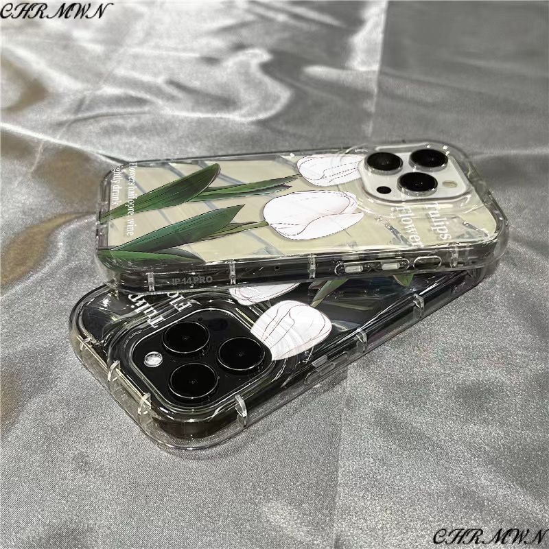 Ốp Điện Thoại Mềm Trong Suốt Họa Tiết Hoa Xinh Xắn Cho Iphone 14Promax 1312 / 11 7 / 8plus xr