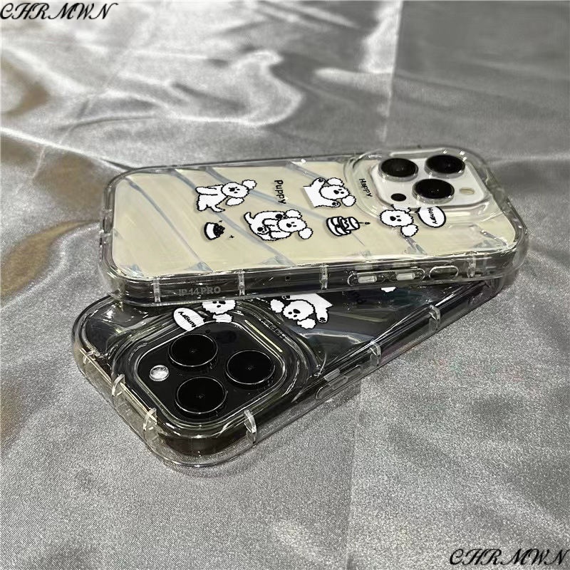 Ốp Điện Thoại Mềm Trong Suốt Hình Cún Và Bánh Kem Cho iPhone14promax 1312 / 11 7 / 8plus xr / sins 9Z4K