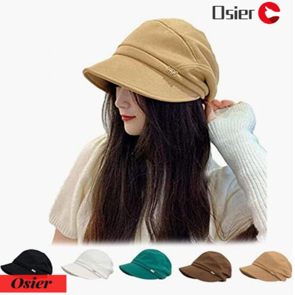 OSIER1 Mũ Beret Màu Trơn Giữ Ấm Mùa Thu Đông Thời Trang Cho Nam
