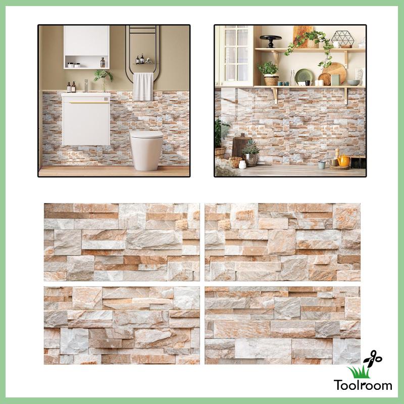Bộ 4 Miếng Dán Tường Giả Gạch 3D Chống Thấm Nước