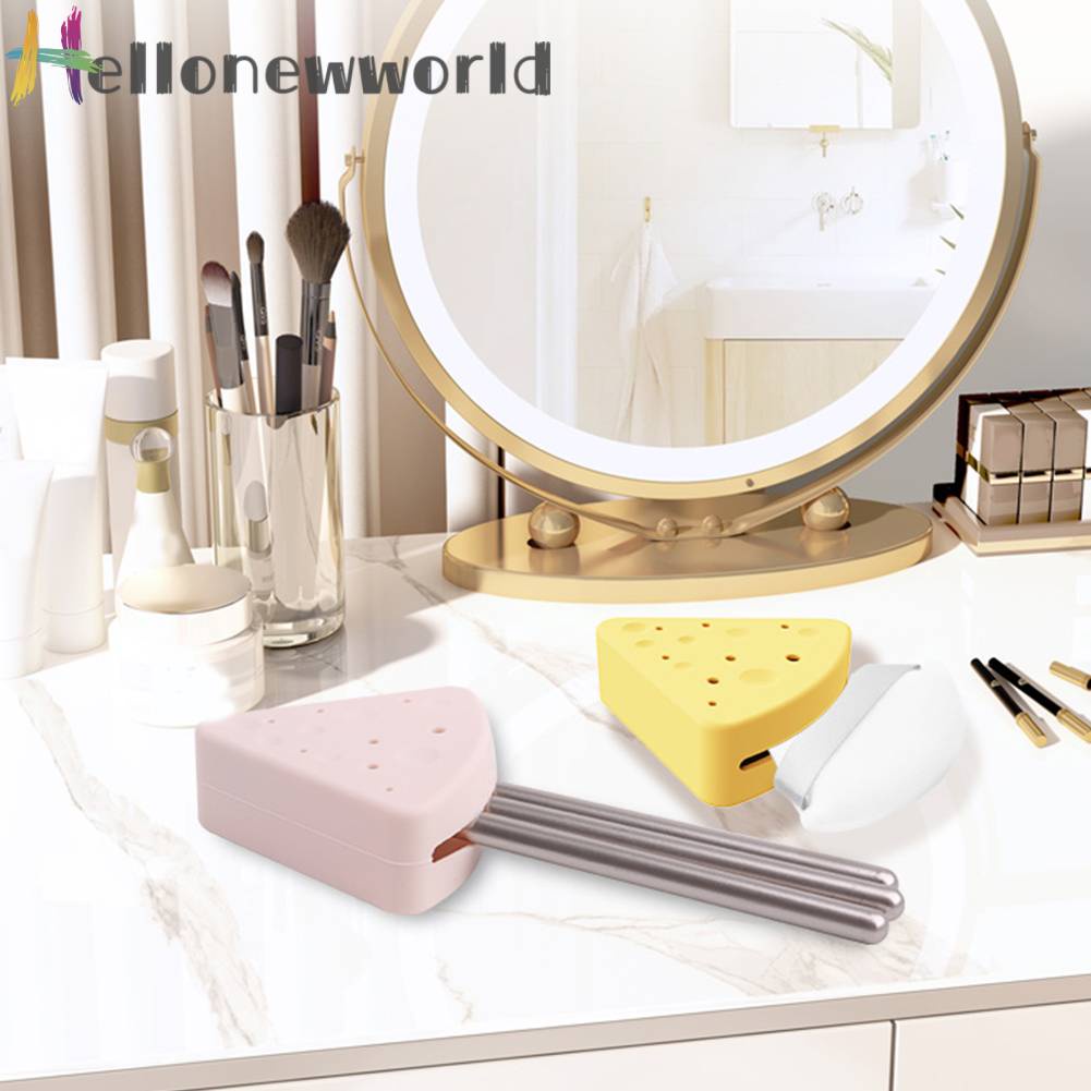 Hộp Đựng Mút Trang Điểm Silicone Hình Tam Giác Tiện Lợi Cho Đi Du Lịch