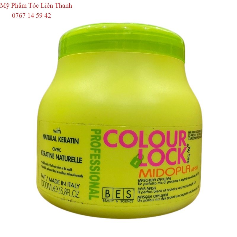 Dầu Hấp (ủ) tóc khóa màu chuyên nghiệp Bes Lock Colour Midopla Mask 1000ml(new)