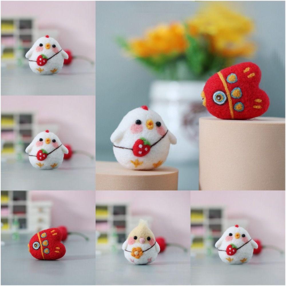 MMLUCK Bộ Kim Đan Len Hình Chú Chim Hoạt Hình Dễ Thương Dùng Làm Búp Bê Thủ Công DIY