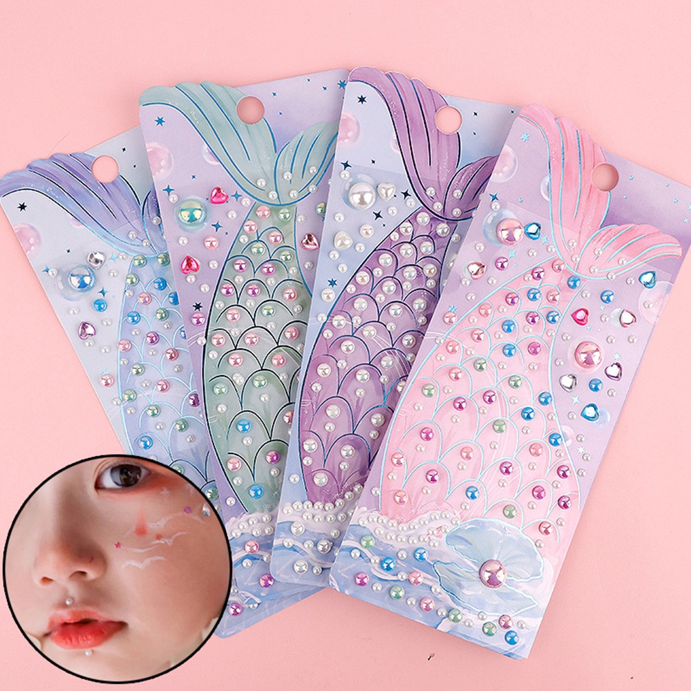 Miếng Dán Acrylic Hình Nàng Tiên Cá 3D Nhiều Màu Sắc Thời Trang