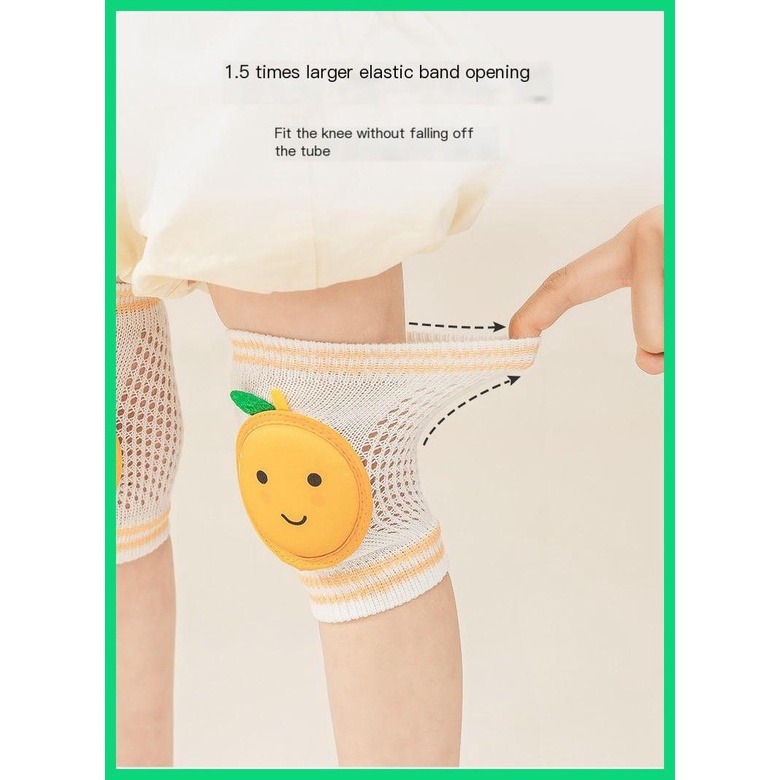 Đệm Lưới Bảo Vệ Đầu Gối Mềm Mại Thoáng Khí Thêu Họa Tiết Hoạt Hình Dễ Thương Co Giãn Cao Cho Bé Sơ Sinh