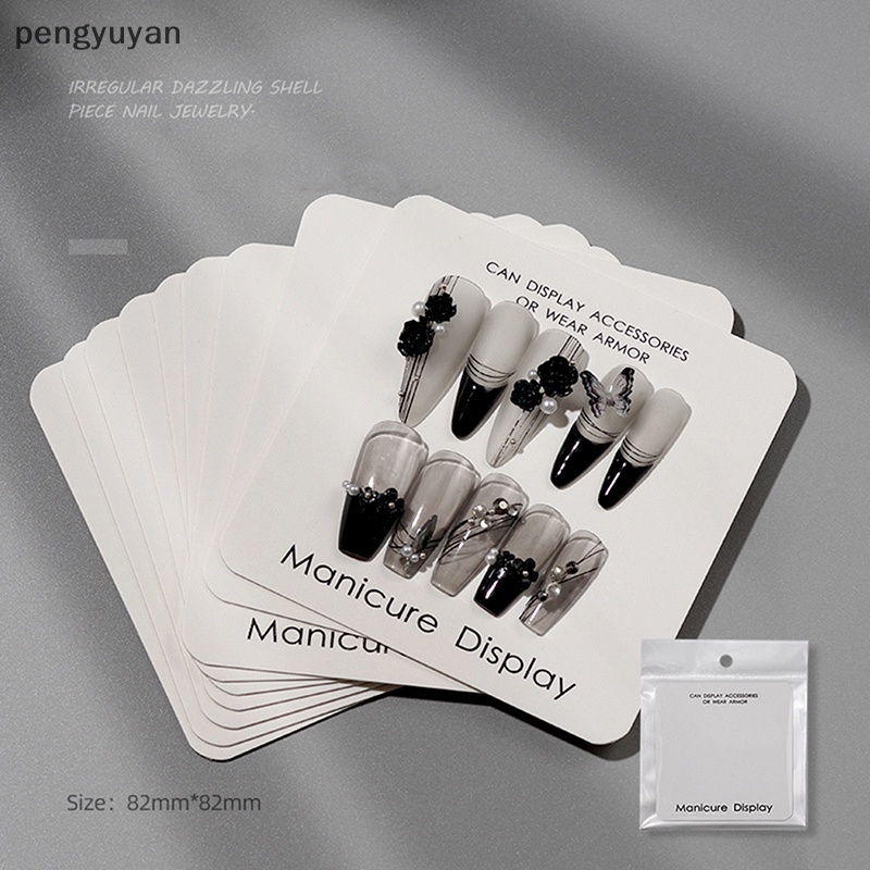 [pengyuyan] Set 10 Thẻ Trưng Bày Móng Tay Giả Dạng Nhấn [Mới]