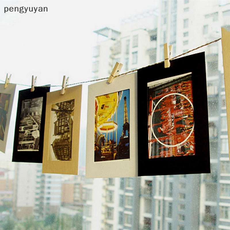 Bộ 10 Khung Ảnh Bằng Giấy Kraft Kèm Kẹp 2M Trang Trí Nhà Cửa DIY