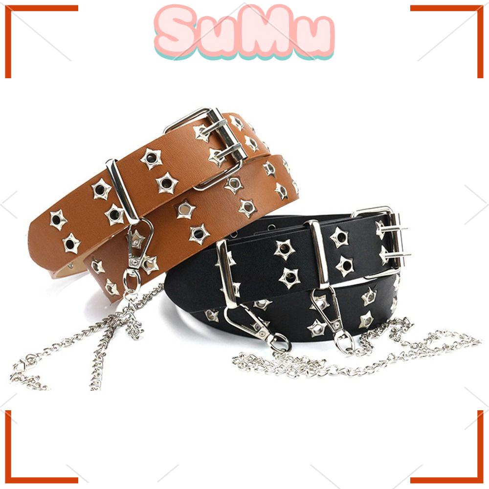 SUMU Thắt Lưng Da PU Phong Cách Punk Cá Tính Cho Nữ