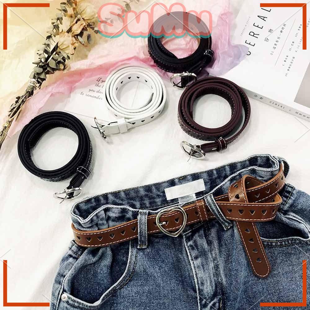 SUMU Thắt Lưng Da PU Khóa Trái Tim Thời Trang