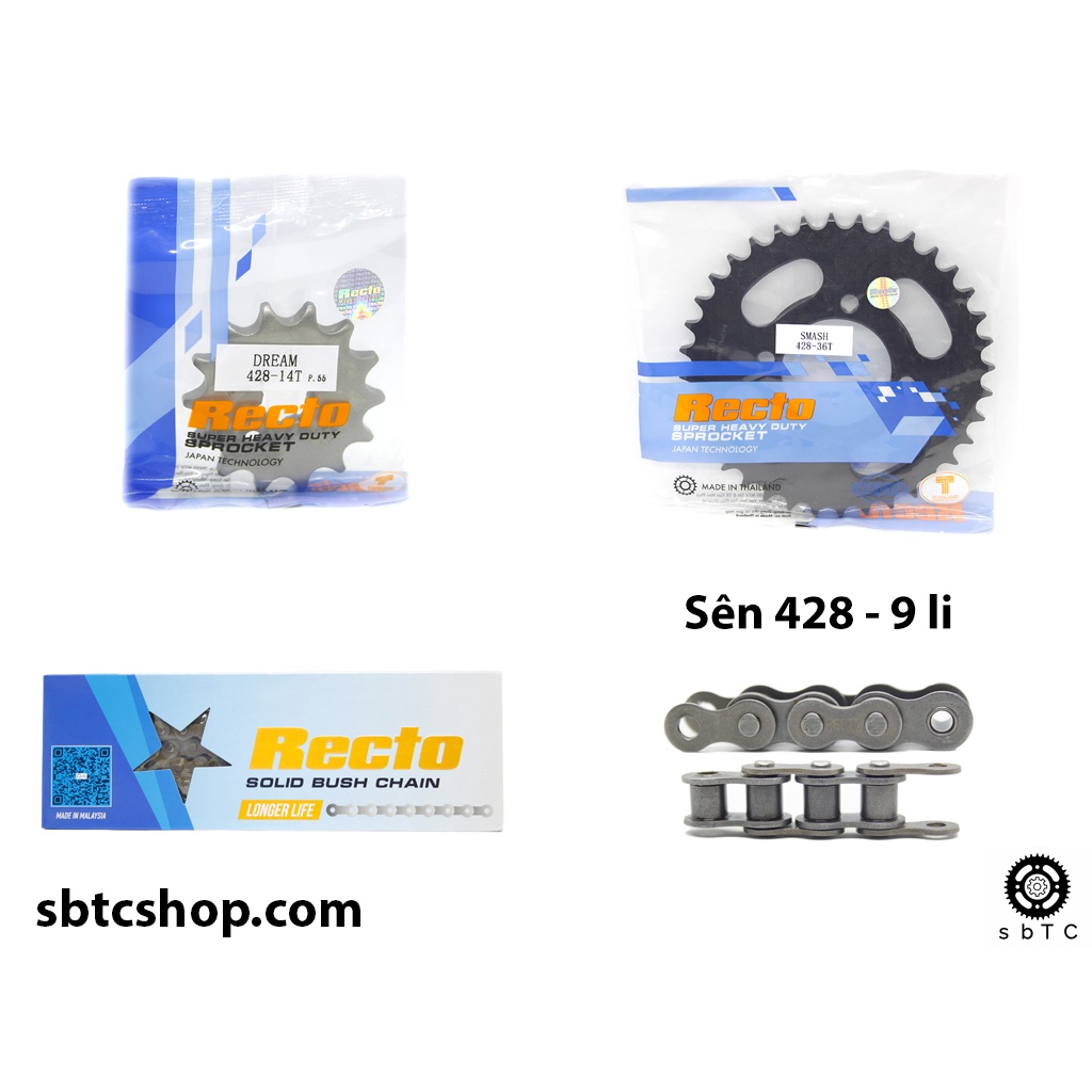 NSD Nhông sên dĩa Recto đen Suzuki GD GD110 Viva Smash chính hãng Thái Lan