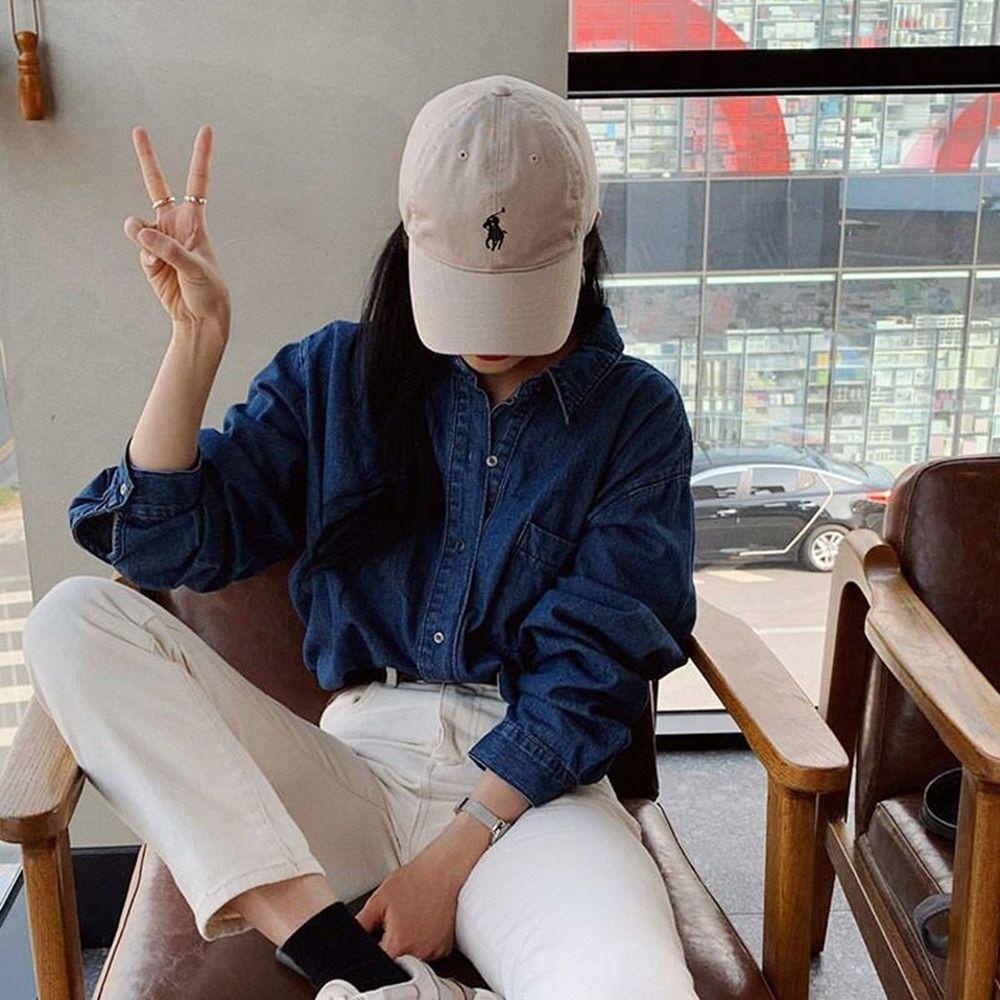 Mũ Lưỡi Trai Chất Liệu Cotton Thêu Logo Ngựa Một Sừng Phong Cách Thể Thao Thời Trang