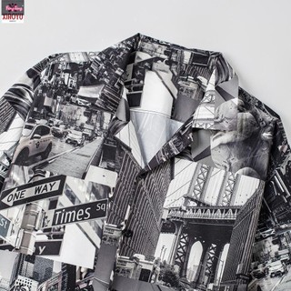 TOPGU Sumer Pattern Shirt Breathable Pleated Non Fabric Regular Pattern