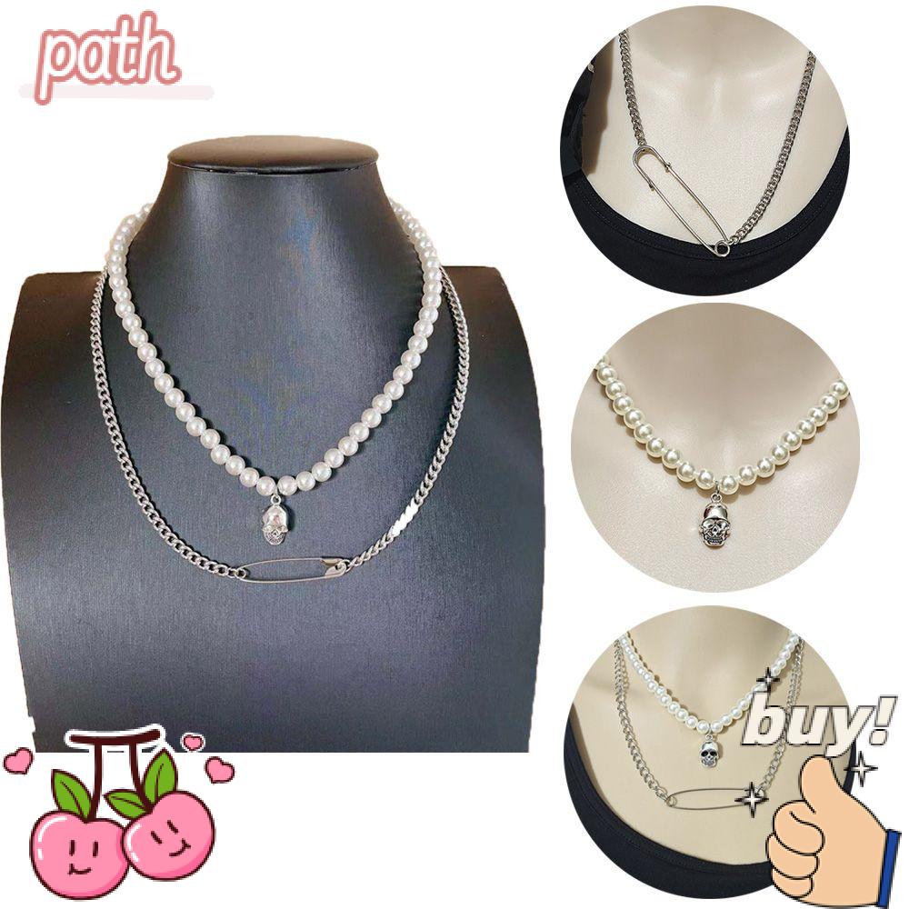 PATH Vòng Cổ Choker Mặt Đầu Lâu Phong Cách Hiphop Mới