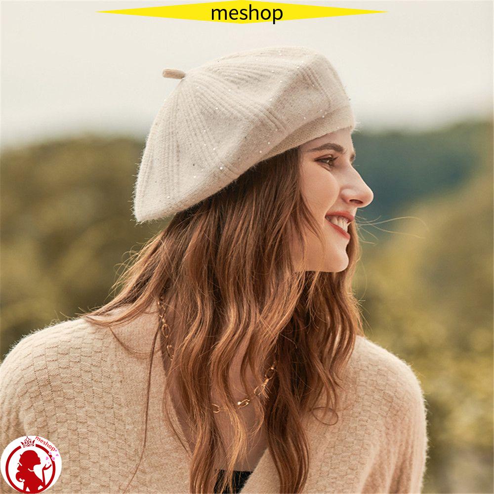 ME Mũ Beret Dệt Kim Phong Cách Retro Cho Nữ