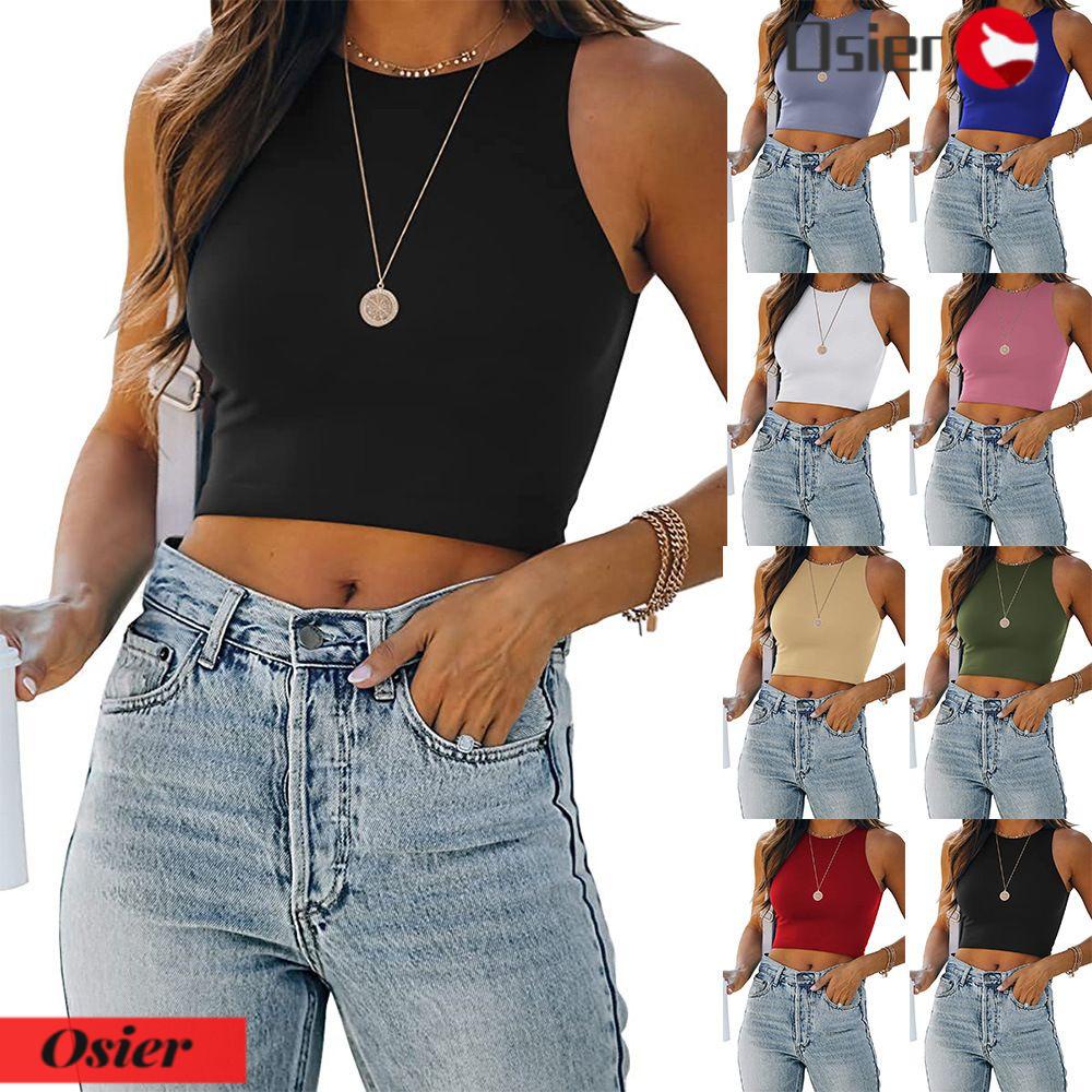 OSIER1 Áo Croptop Cổ Cao Hở Vai GợI CảM Cho Nữ