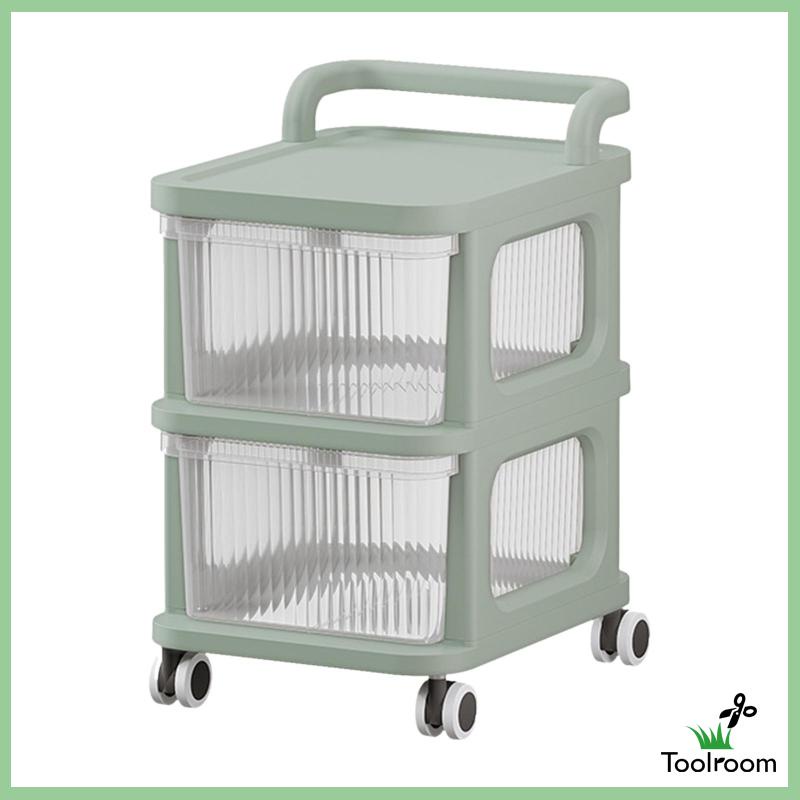 Kệ Để Đồ 2 Ngăn Kéo Có Bánh Xe Lăn Hiện Đại Cho Phòng Ăn / Salon / Nhà