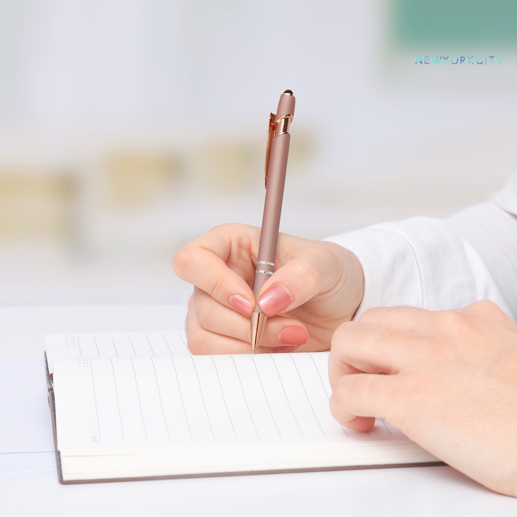 Bút Bi Bấm Bằng Kim Loại Ngòi Mảnh Tiện Dụng Cho Văn Phòng / Trường Học