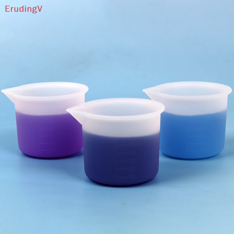 1 Cốc Đong 50ML Bằng Silicon Trong Suốt Để Làm Trang Sức DIY