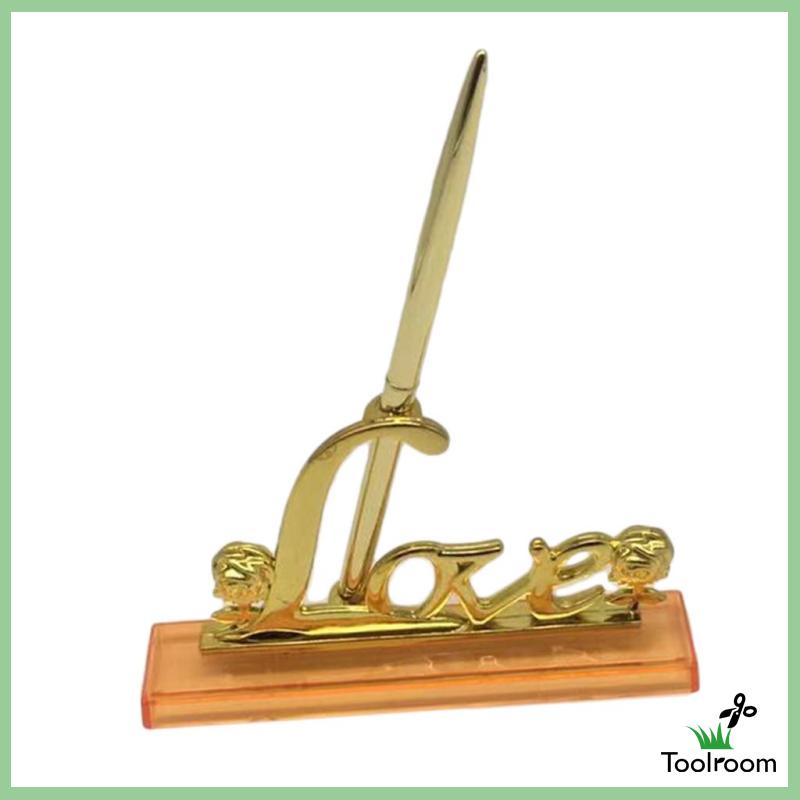 Bộ Bút Ký Tên Với Giá Đỡ Mạ Vàng Dùng Cho Tiệc Cưới