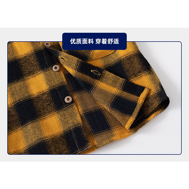 Áo Sơ Mi Cotton Tay Dài Cổ Bẻ Sọc Caro Thời Trang Mùa Xuân Cho Bé Trai 1-6 Tuổi