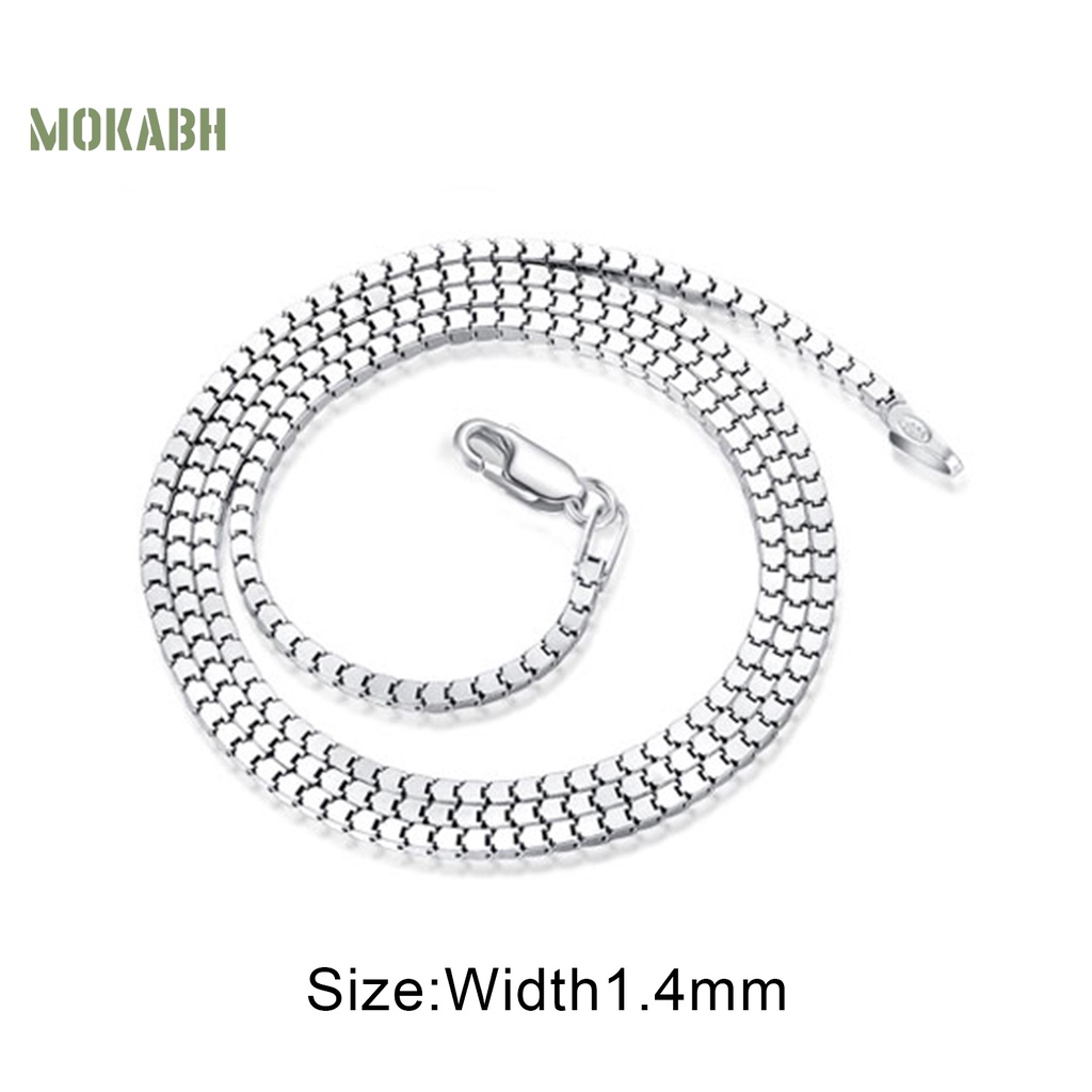 Vòng cổ Mạ Bạc 1.4mm 16 / 18 / 20 / 22 / 24inch 925 Dùng Làm Quà Cưới