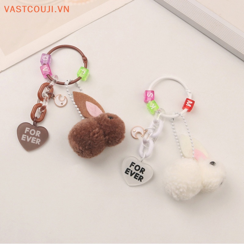 Móc Khóa Thỏ Nhồi Bông Bằng Acrylic Mềm Mại Dễ Thương