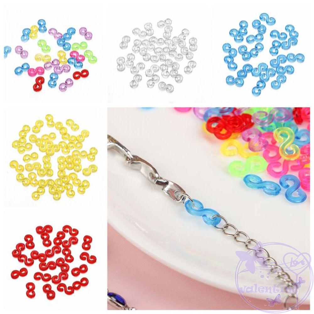 Set 500 Kẹp Chữ S Bằng Acrylic Trong Suốt Nhiều Màu Dùng Nối Trang Sức