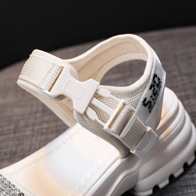 Xăng đan Đế Dày Đính Đá Thời Trang Dành Cho Nữ