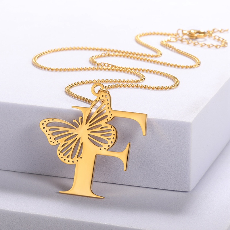 Ygt Vòng cổ Bằng Thép Không Gỉ Mặt Hình Chữ Cái A Z Màu Vàng / Bạc Thời Trang Cho Nữ