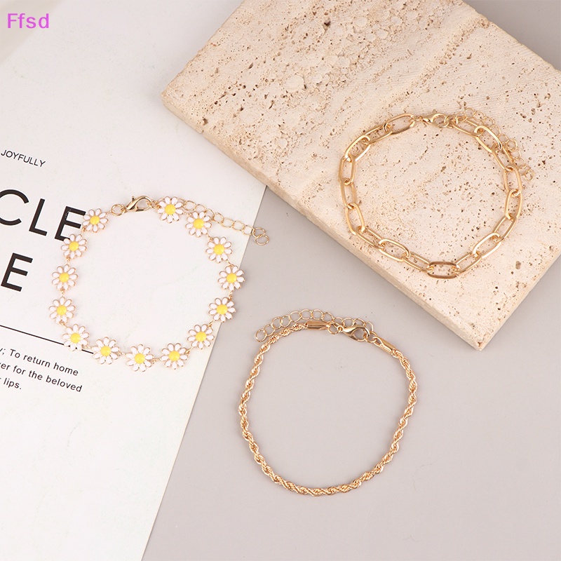 Set 3 Vòng Tay Hoa Cúc Hình Học Tùy Chỉnh Thời Trang Cho Nữ